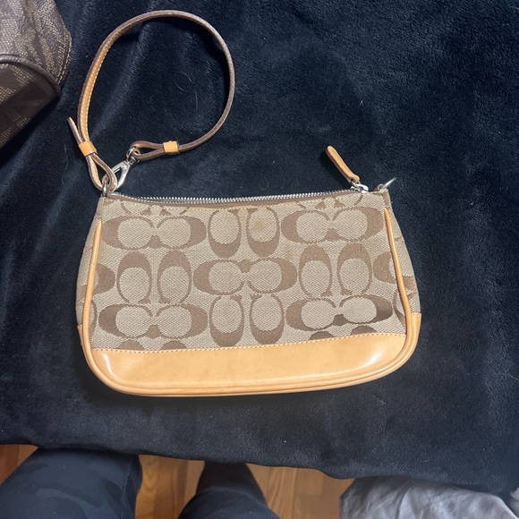Coach Brown and Tan Clutch Wristlet - Picture 2 of 4